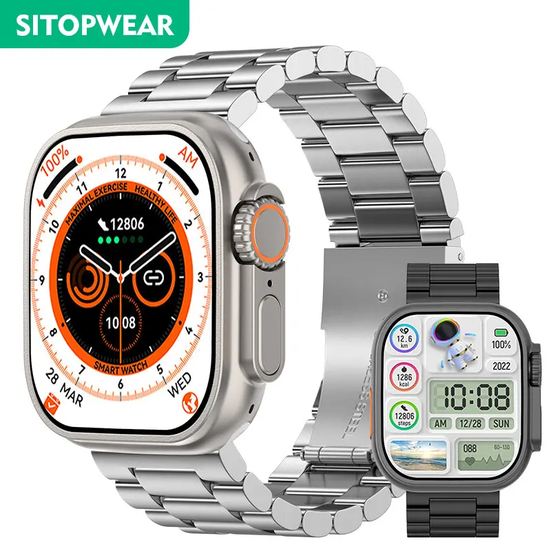 

2023 Ultra Smartwatch NFC Bluetooth Call Men Women Smart Watch Blood Oxygen Sleep Monitor Titanium Alloy Case 49mm Series 8