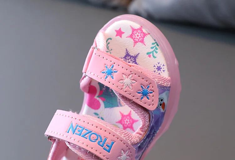 Сандалии светодиодные с мультяшным принтом Холодное сердце |