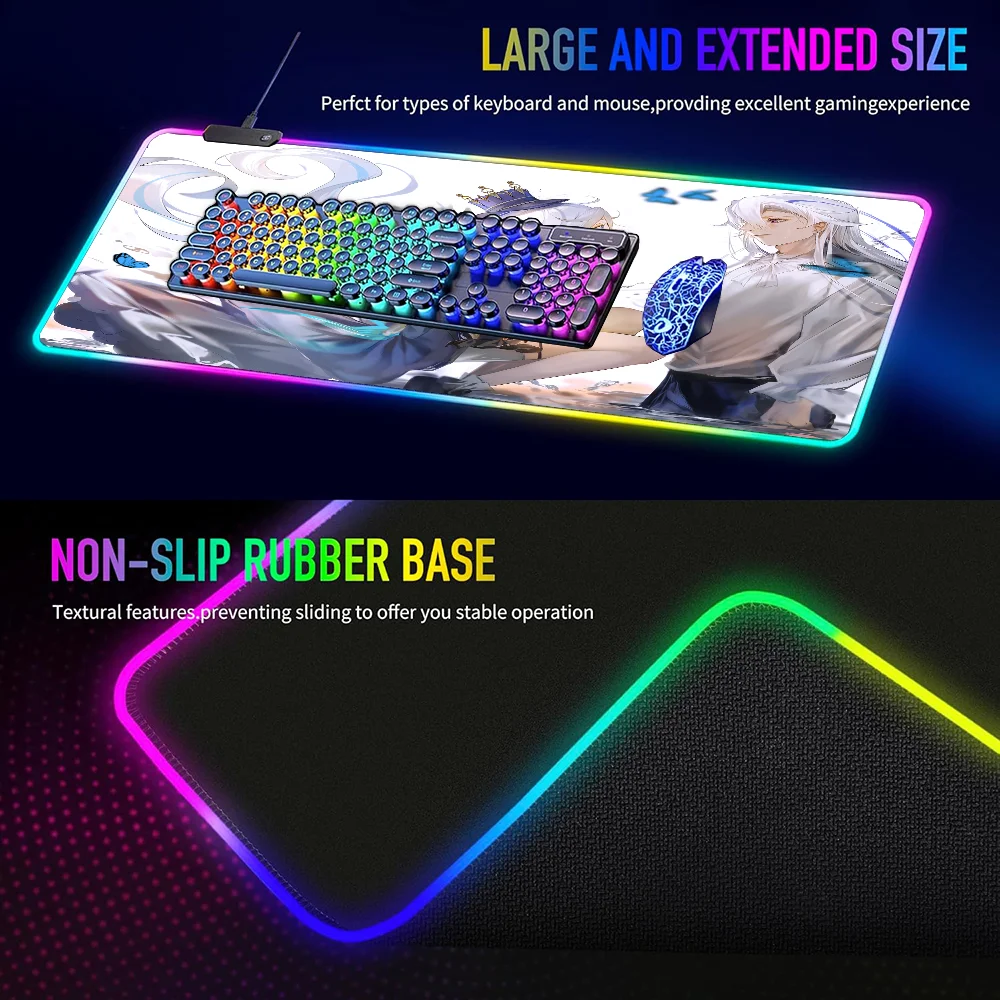 Игровой компьютерный коврик для мыши Furina аксессуары настройки Rgb аниме