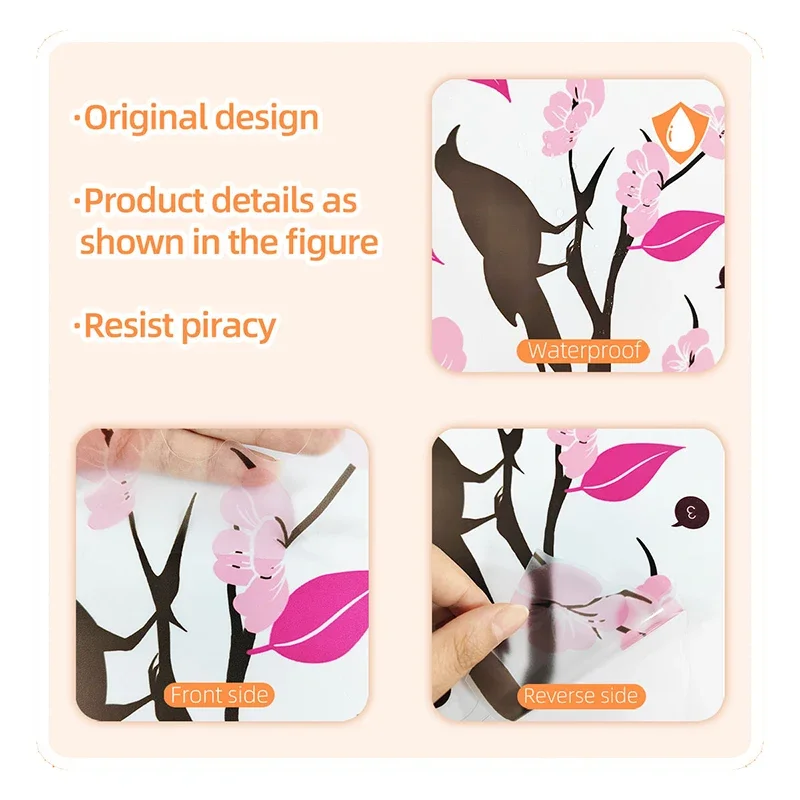 Романтические виниловые обои с искусственным рисунком розового персикового