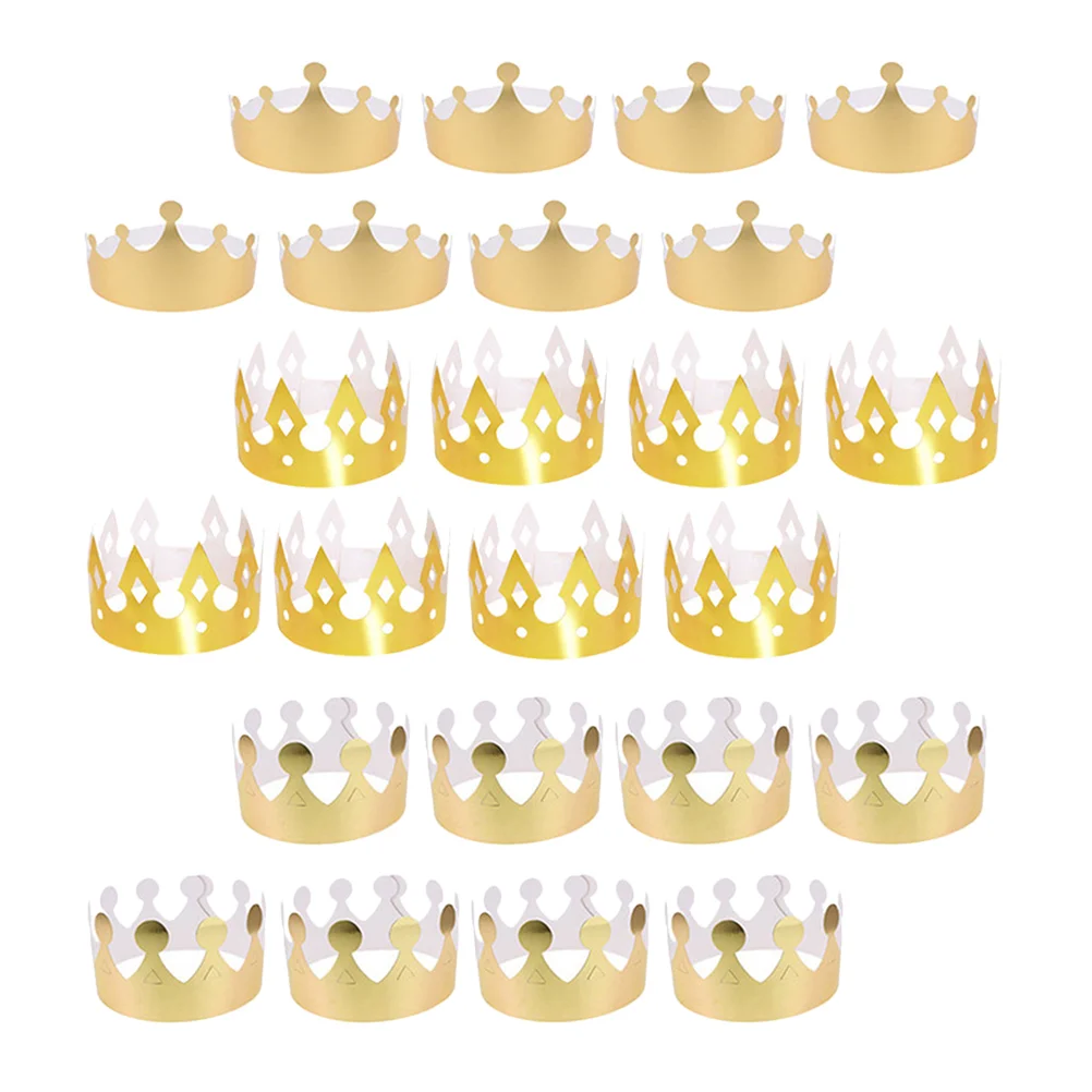 

Crown Hats Birthday Party Crowns Kids Paper Hat Gold Cone Caps Decorative Cap Golden Dress Headdress Headbands Diy Cake Topper