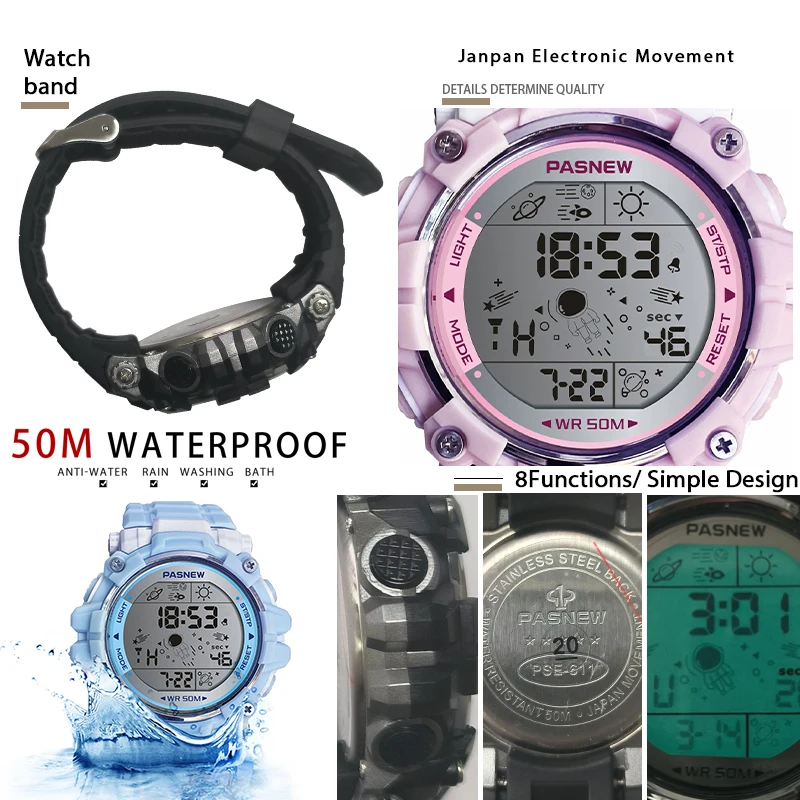 Fashion Women Watch Digital Waterproof Space Theme Children Wristwatch Backlight Girl Electronic Hand Clock Student Sport Time enlarge