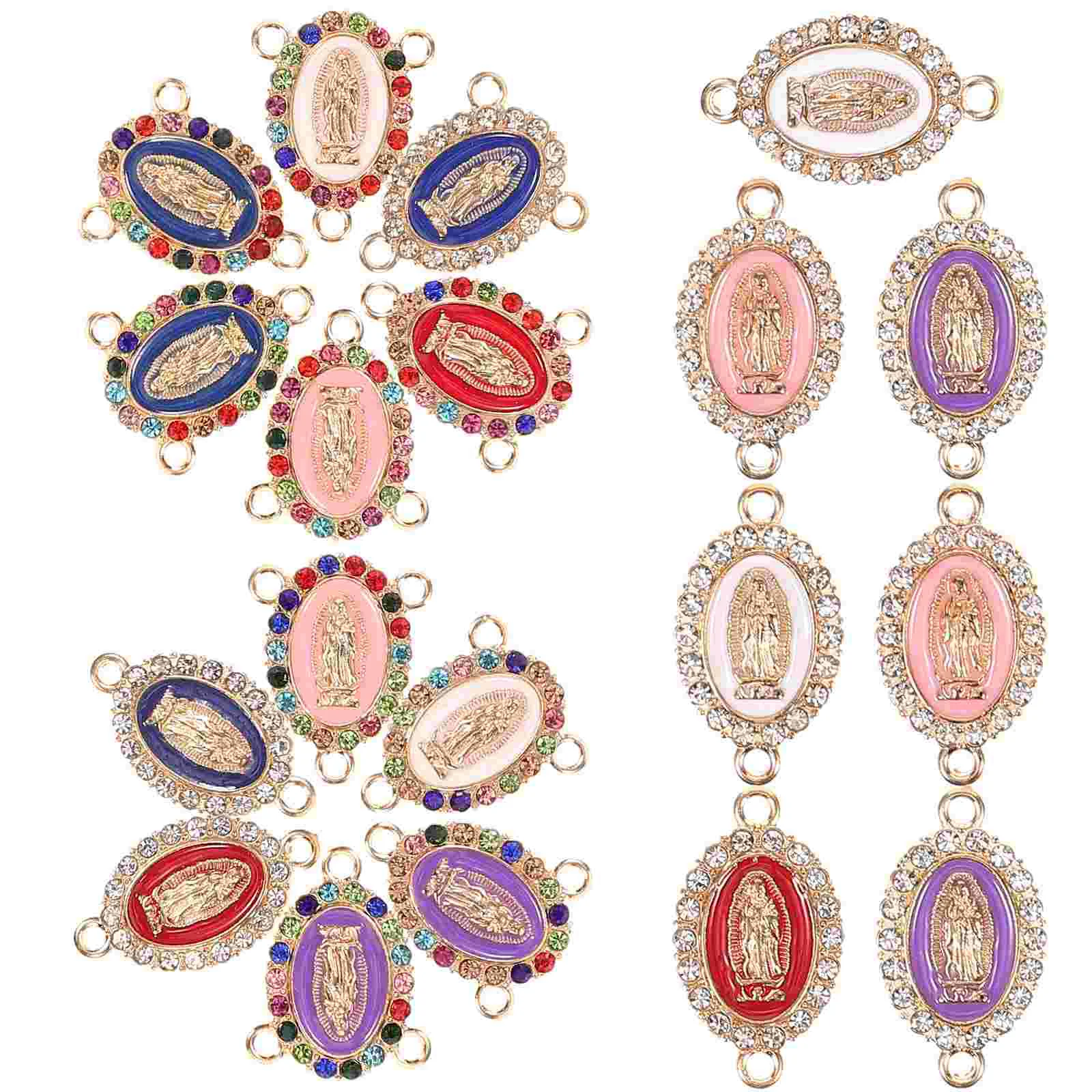 

19 Pcs DIY Connection Pendants Virgin Mary Jewelry Decors Bracelet Charms Alloy