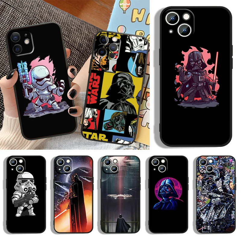 

Disney Star Wars Phone Case For Apple iPhone 14 13 12 11 XS XR X 8 7 6 6S 5 5S SE Pro Max Plus mini Black Cover