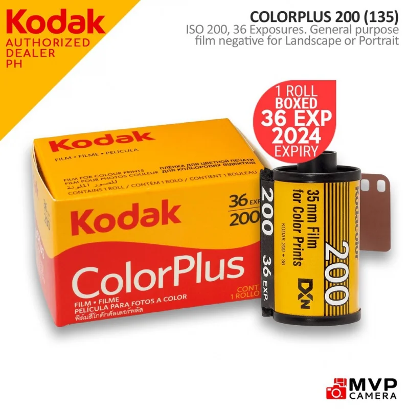 

KODAK Color plus 200 Color Plus 35mm 135 Color ed отрицательная пленка C41 C-41 Process 2024 MVP CAMERA
