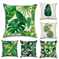 tropical plants cushion cover decorative pillowcases cotton linen tropical printing throw pillow case leaves cushion almohada