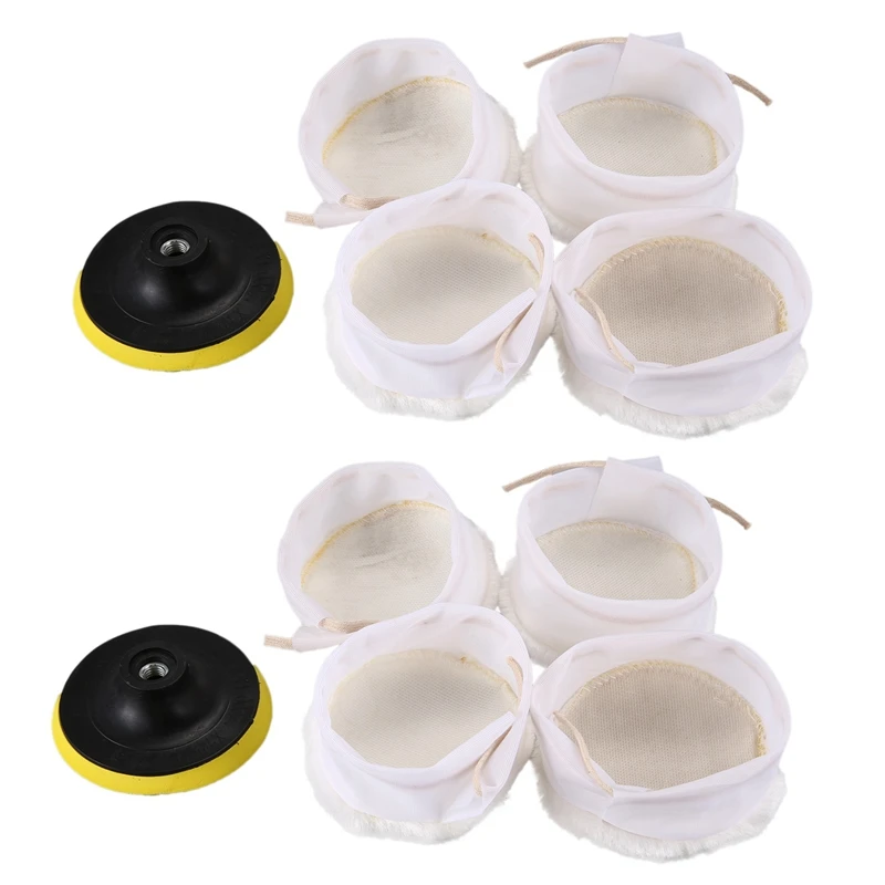 

Fashion10pcs Polisher/Buffer Kit Soft Wool Bonnet Pad White:4 Inch