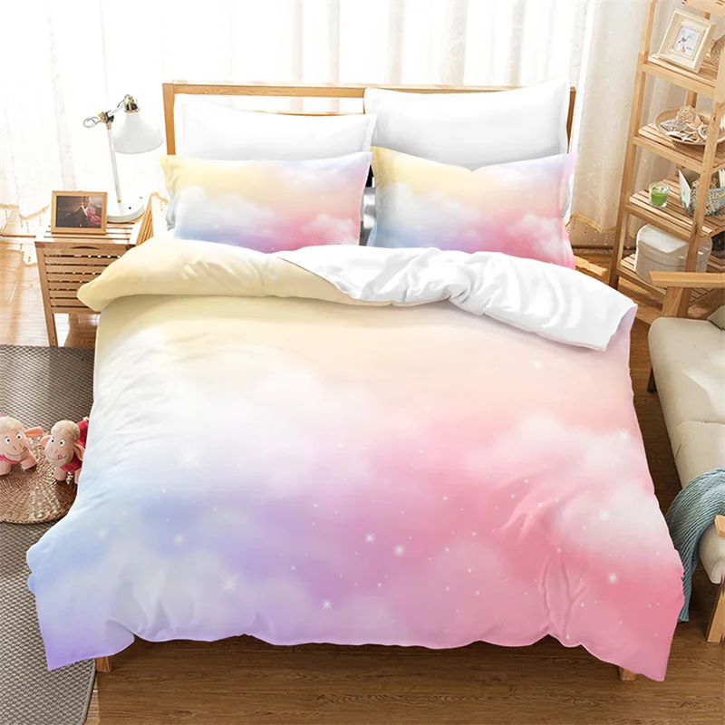 

Dreamy Clouds Duvet Cover Abstract Bedding Set Microfiber Cloud Sky Comforter Cover Twin Queen Size For Girls Teen Bedroom Decor