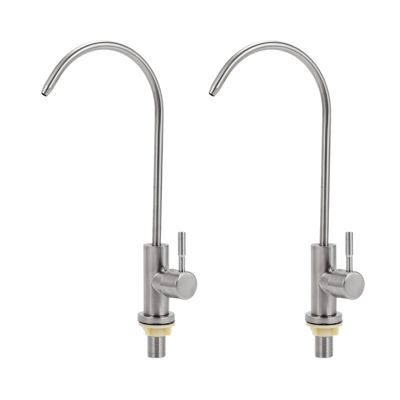 

New 2X Kitchen Direct Drinking Water Filter Tap 304 Stainless Steel Ro Faucet Purify System