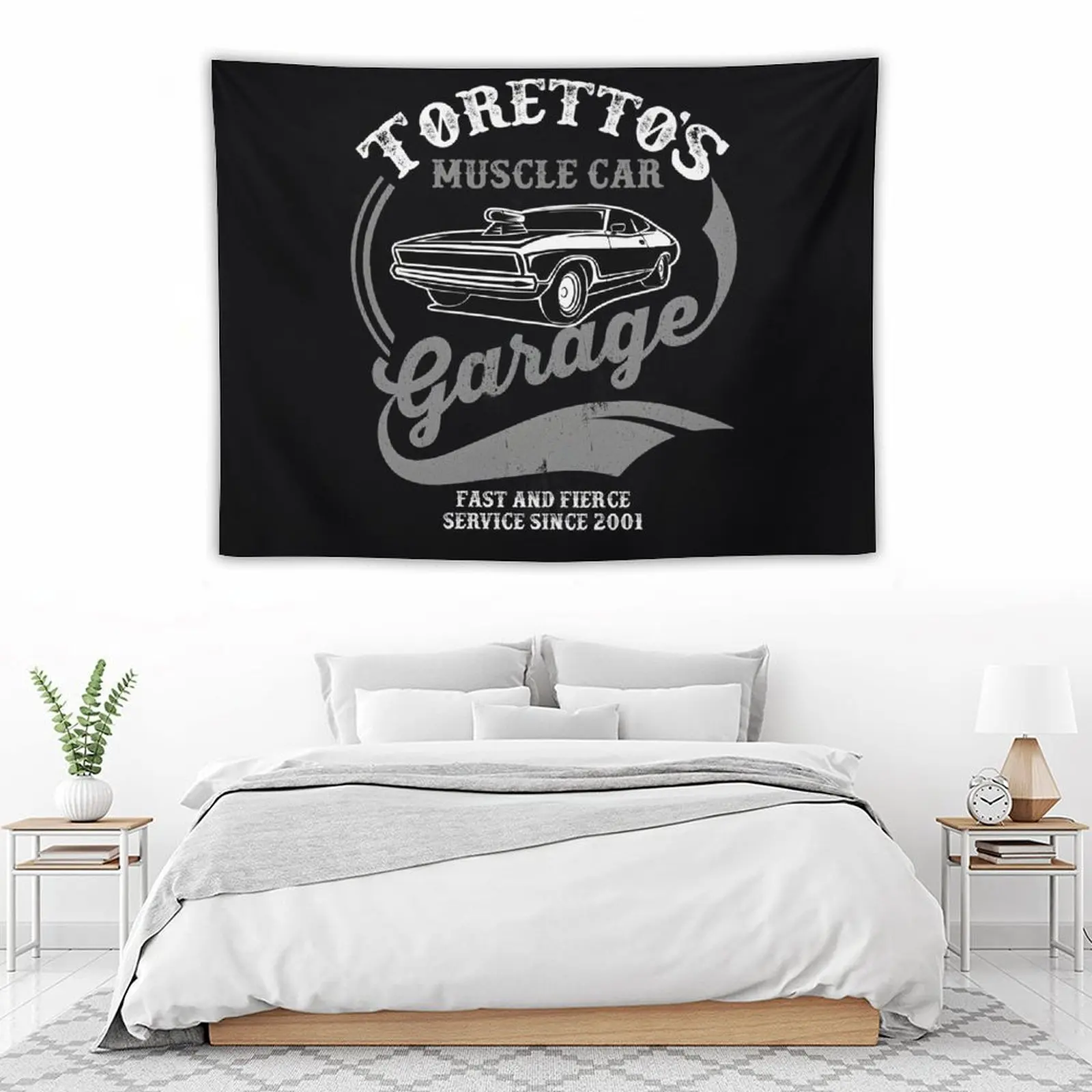 Toretto&ampx27s Muscle Car Garage Классический гобелен Эстетическое украшение Гобелен для