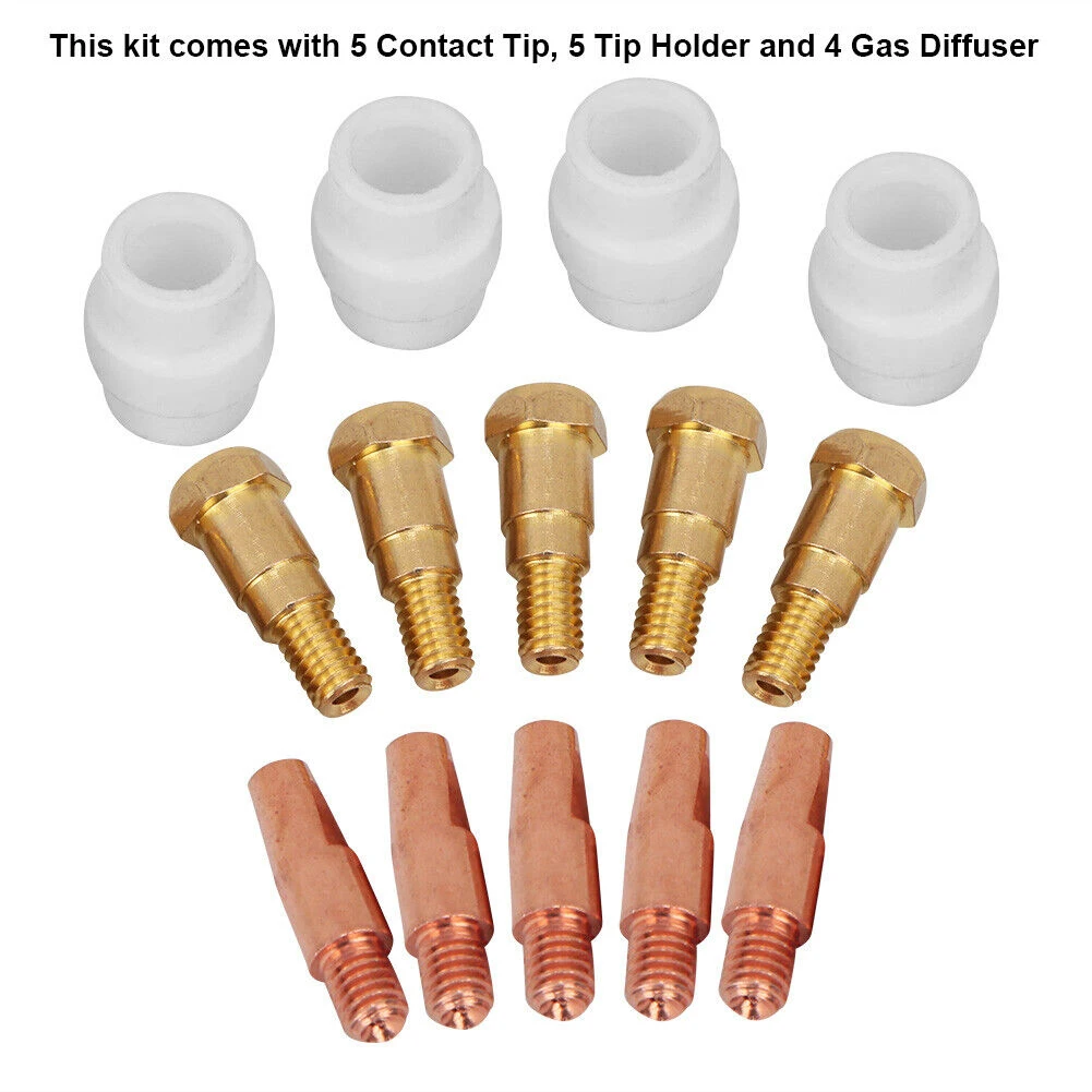 

1set Contact Tip Gas Diffuser Tip Holder Contact Tip Gas Diffuser For Binzel 24KD MIG Welding Torch Tools Accessories