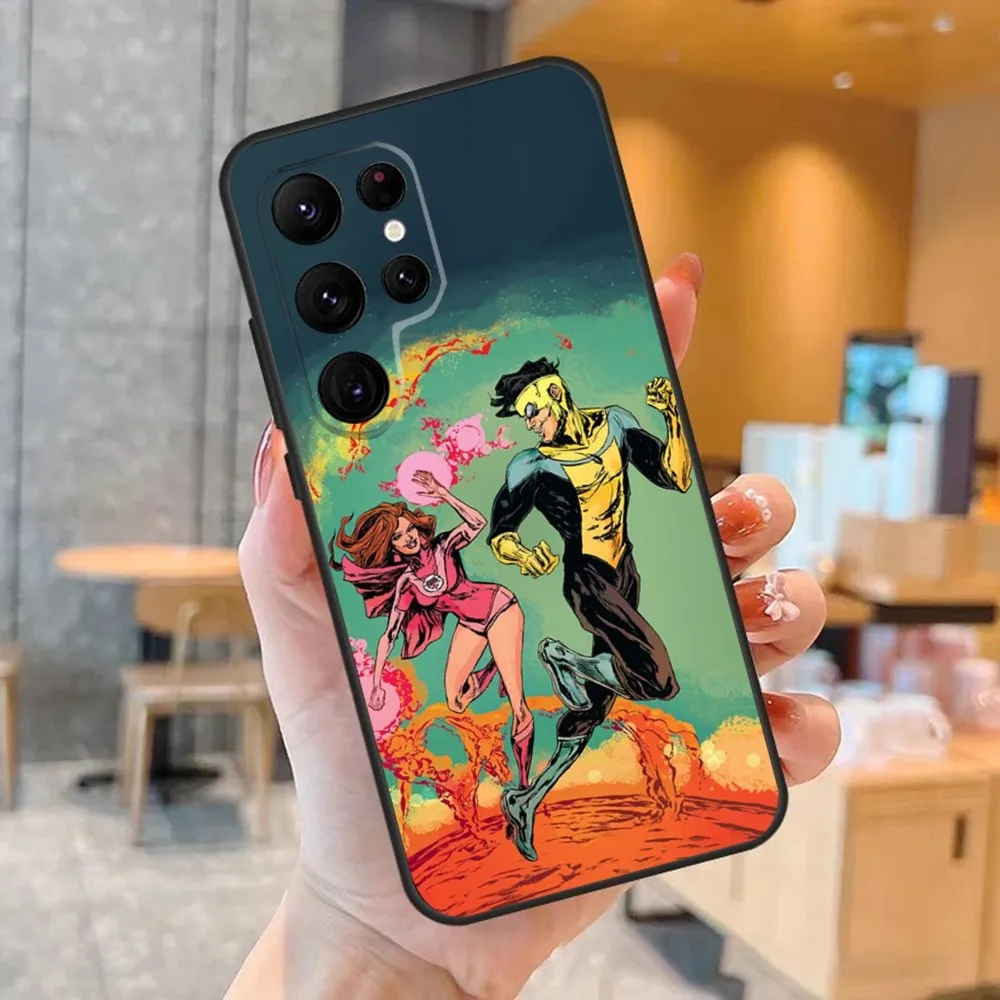 Чехол для телефона Cartoon I-Invincible-S SamsungS24 S23 S22 S21 S20 Ultra Pro S10 S30Plus S9 20lite Black Cover
