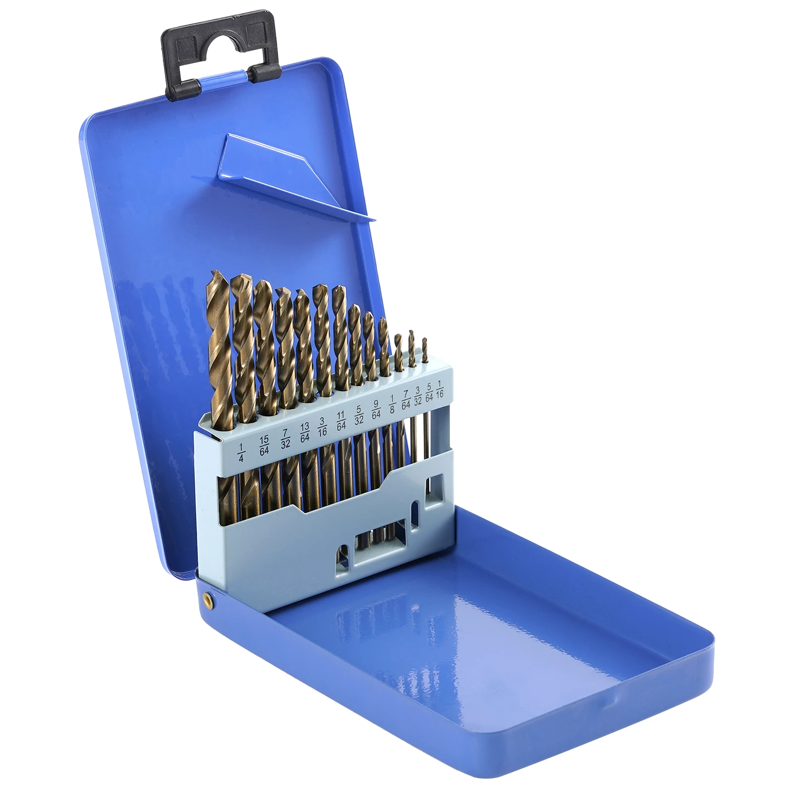 

13 шт. 1/16-1/4 дюйма M35 HSS-Co набор кобальтовых сверл для закаленного металла, чугуна, стали, пластика и дерева с футляром для хранения