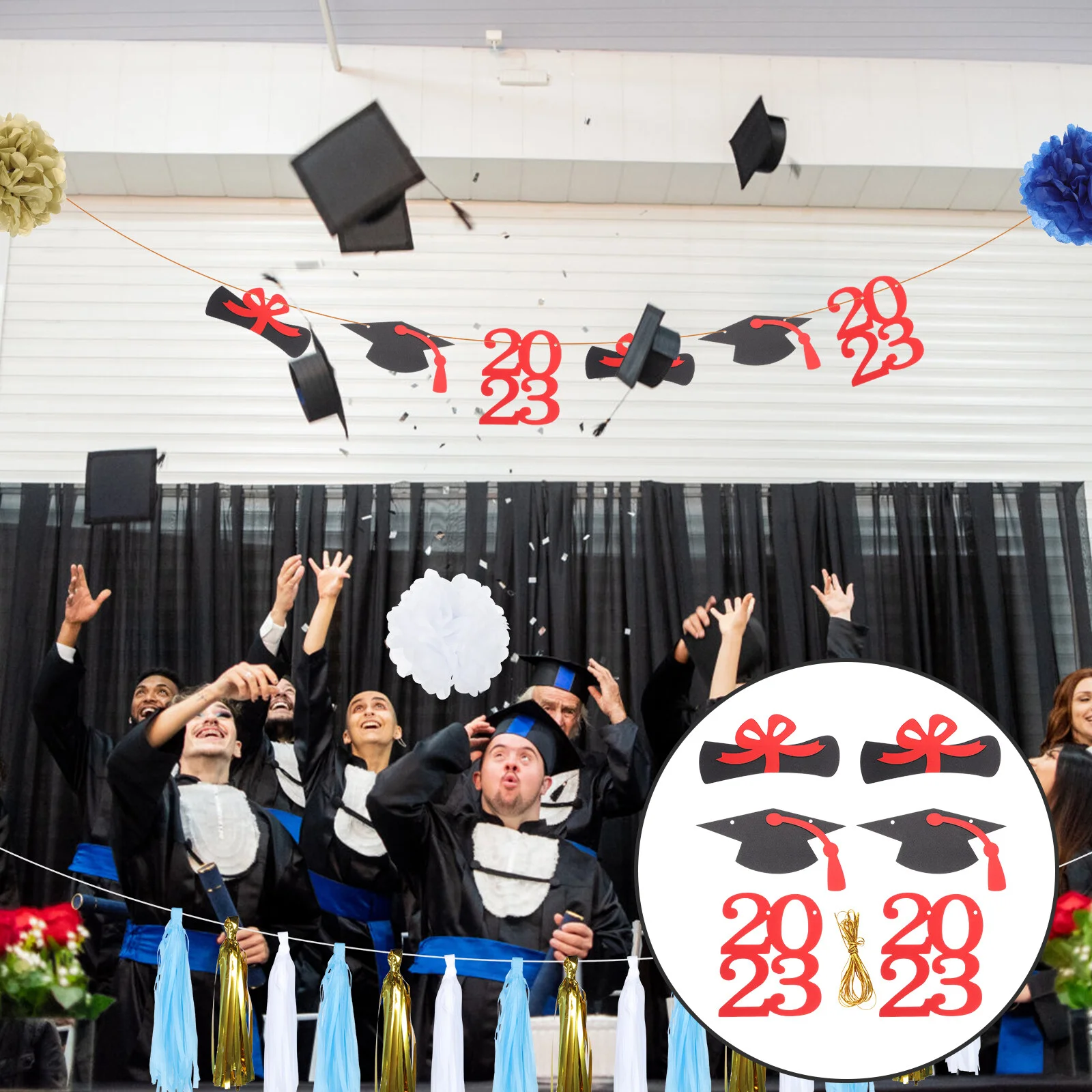 

Graduation Season Flag Crafted Wall Decor Decorative Banner Hanging Ornament Backdrop
