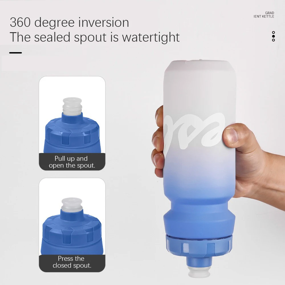 LeBycle Силиконовая Велосипедная Бутылка Для Воды 650 Мл Градиентная Спортивная