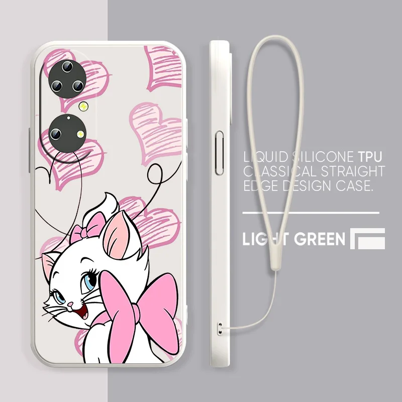 

Disney Mary Cat Cute For Huawei P50 P40 P30 P20 P10 Pro Lite P Smart Z 2021 2019 4G 5G Silicone Soft Black Phone Case