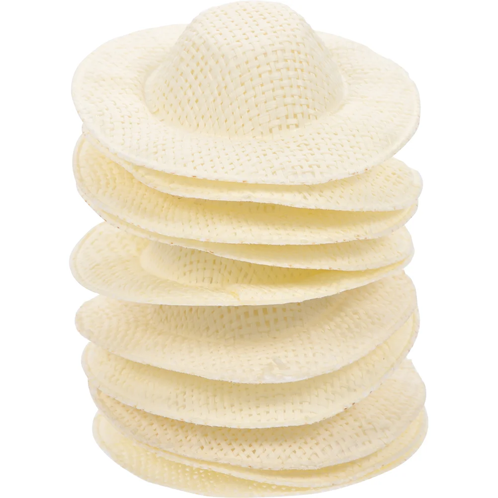 

20pcs Mini Hats Miniature Hats Mini Imitation Hats Miniature Woven Hats