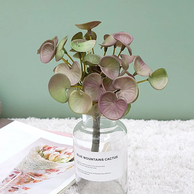 

Real touch hydrocotyle fake plant bouquet Artificial leaves table decoration Faux foliage plante artificielle