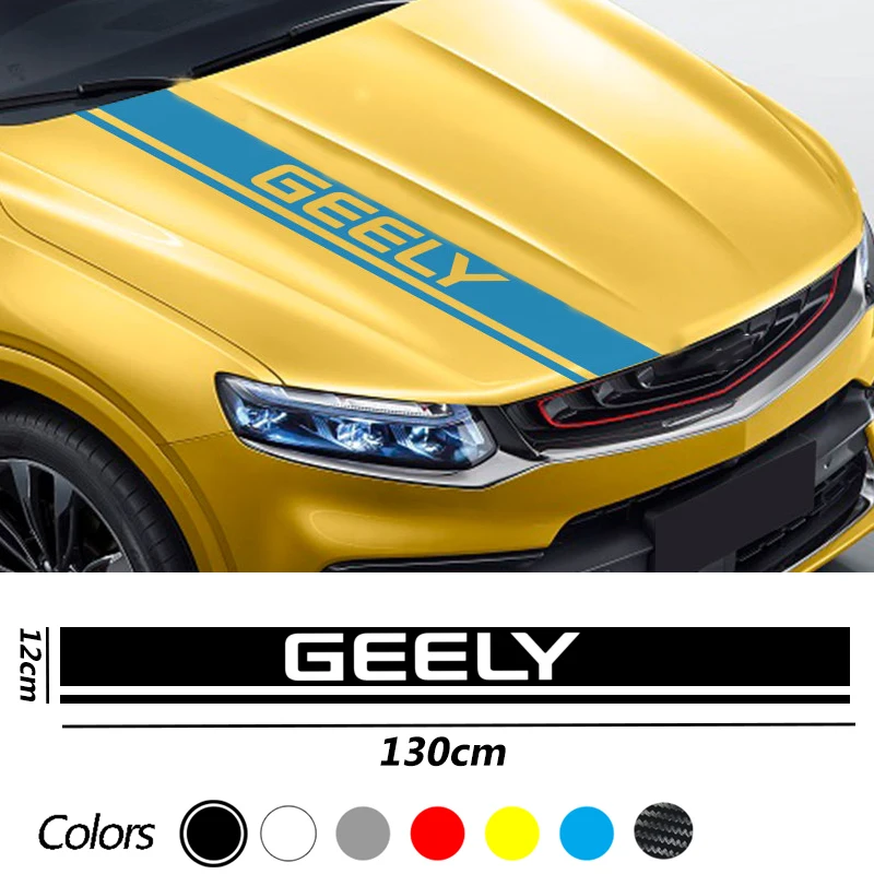 Фотообои для GEELY GC6 GC9 EMGRAND EC7 EC8 CK ATLAS CK2 CK3 GT длинная полоса капота виниловая пленка наклейка автомобильные аксессуары