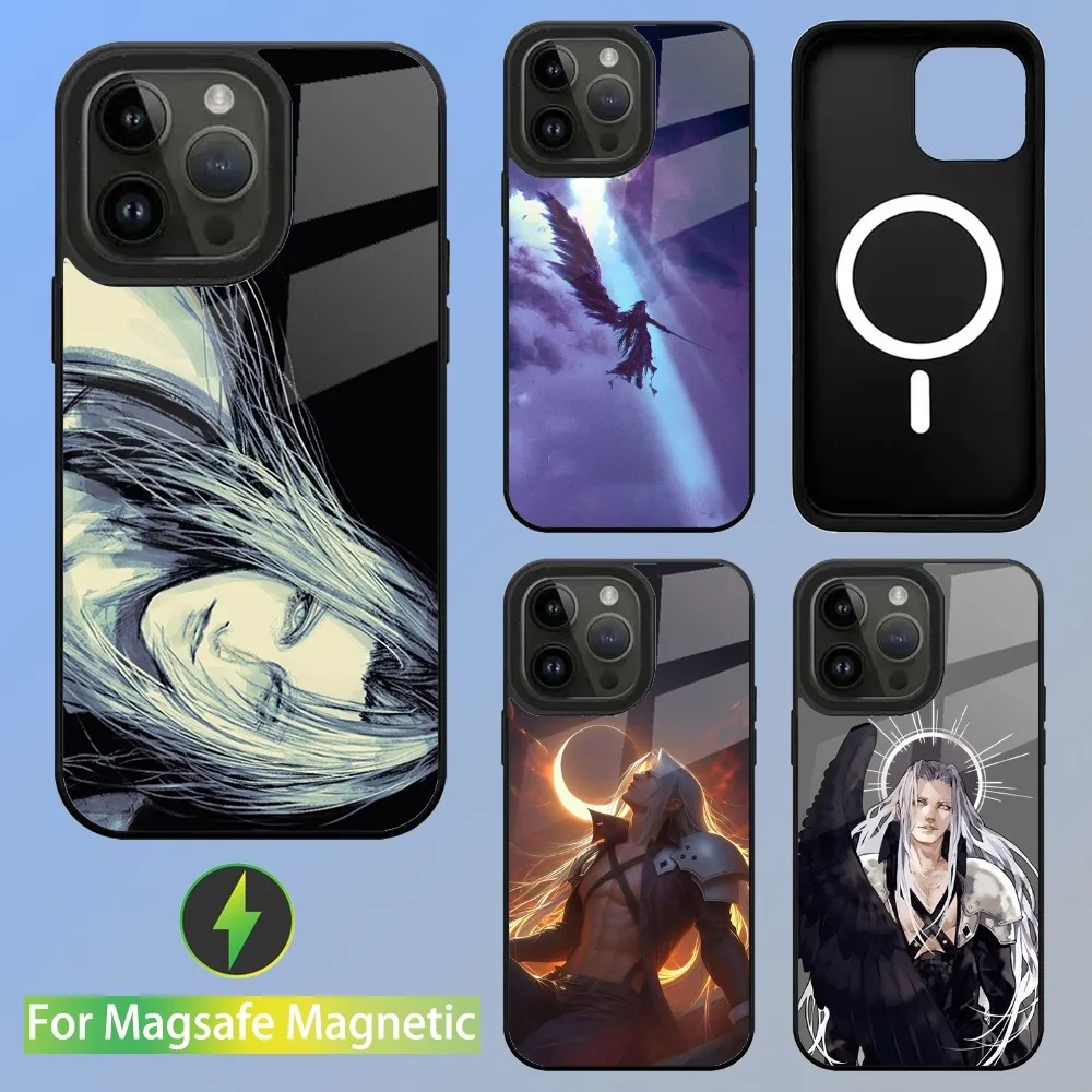 F-FinalS F-FantasyS S-Sephiroth Phone Case For iPhone 16 15 14 13 12 11 Plus Pro Max Mini Magsafe Magnetic Wireless Charging
