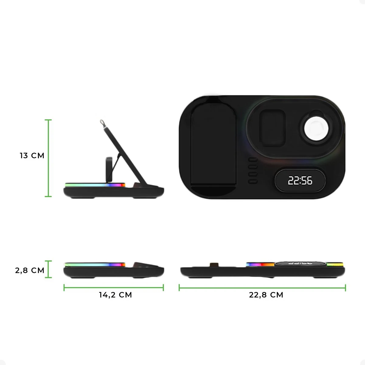 30W Qi Wireless Charger 4 in 1 RGB Light Fast Charging Dock Station For Smart Watch iWatch 7 AirPods Pro 2 For iPhone 13 12 XS