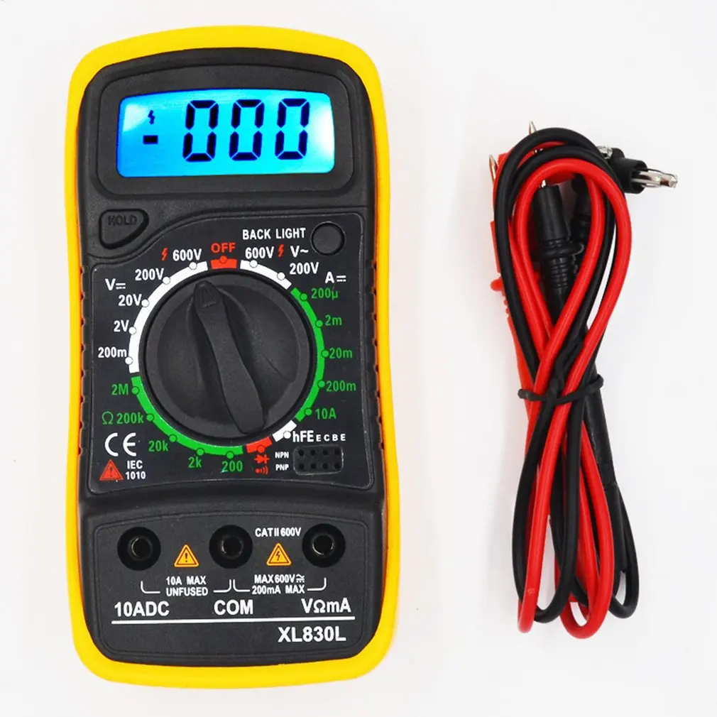 

Digital Multimeter Xl830l Portable High Precision Digital Display Universal Strap Backlight Electric Multifunction Meter
