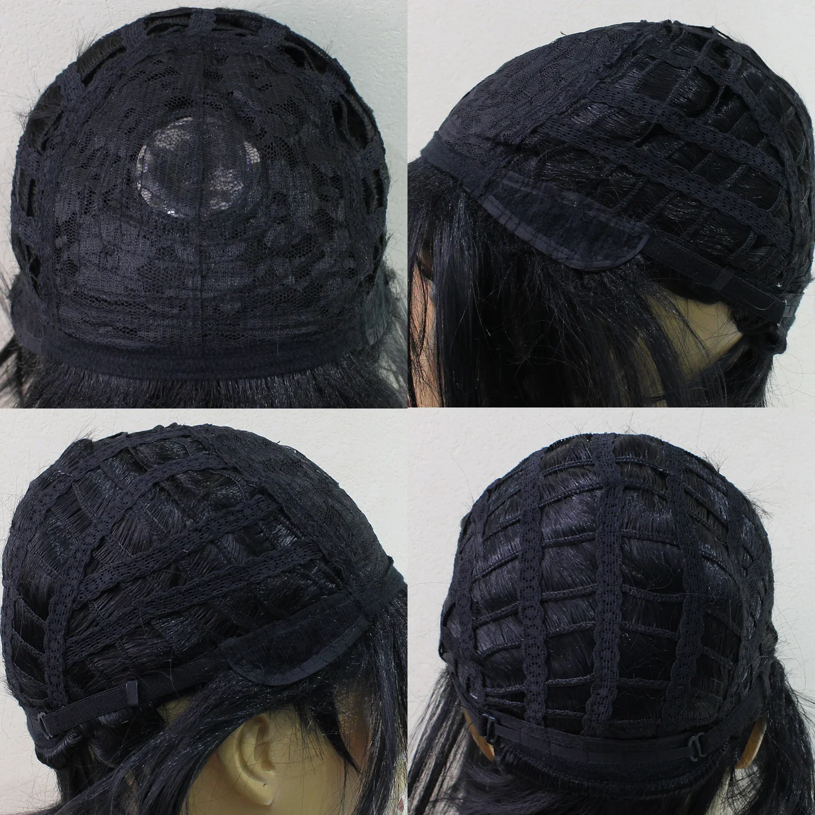 Парик для косплея Yukimura Jiziru длинный прямой черный хвост с челкой Хэллоуина