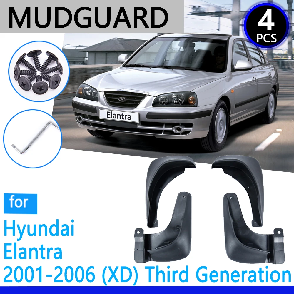 Guardabarros aptos para Hyundai Elantra 2001 ~ 2006 XD, delanteros y traseros 2002 2003 2004, accesorios de coche, guardabarros, piezas de repuesto
