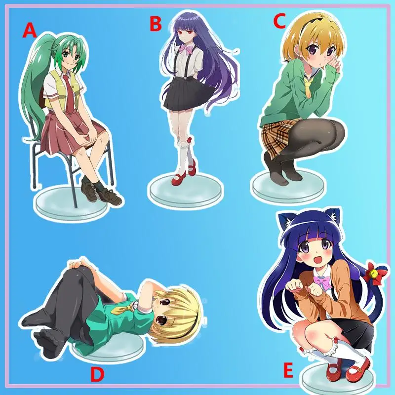 

Anime Stand Higurashi When They Cry Sonozaki Mion Furude Rika Acrylic Figure Display Desktop Decoration 15cm