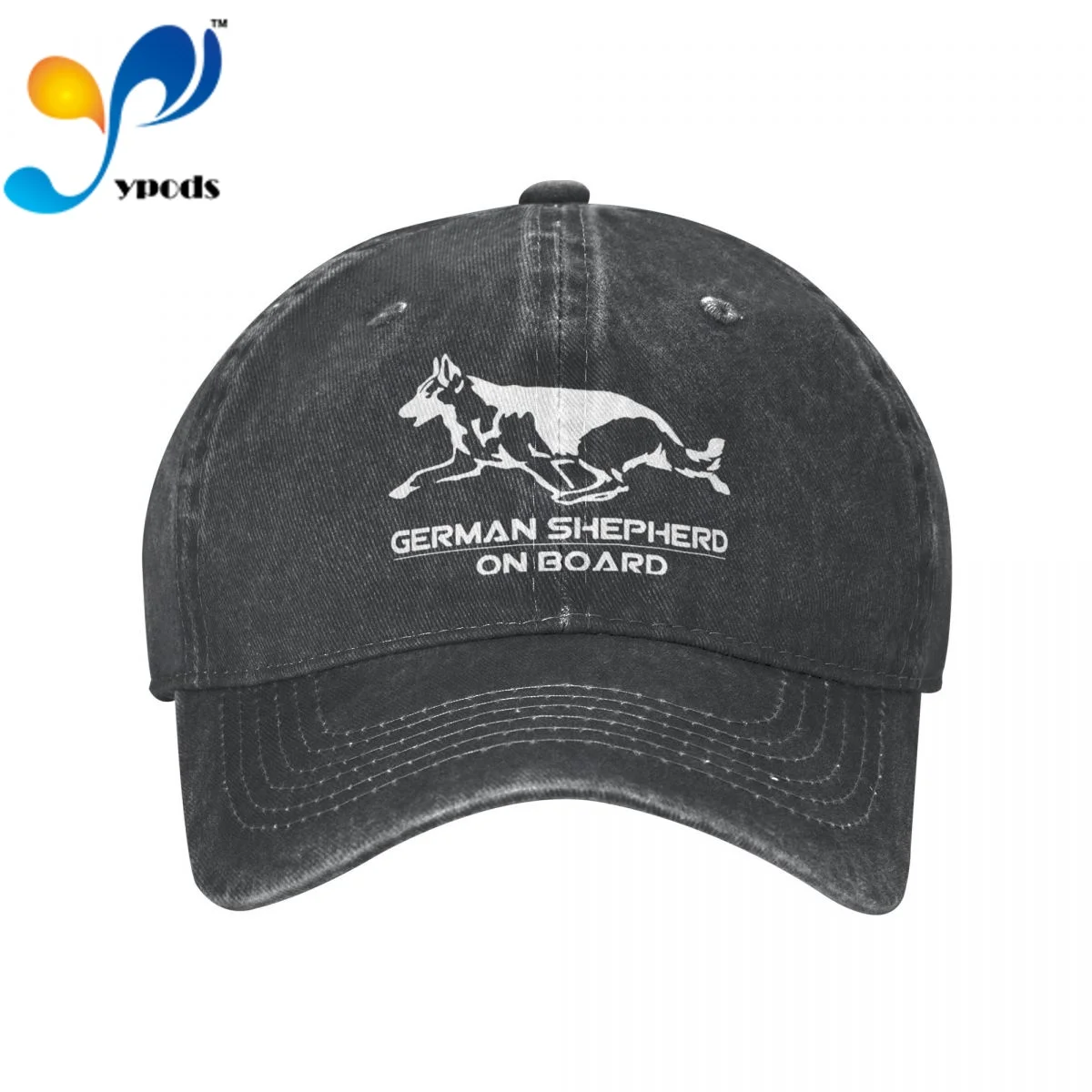

German Shepherd On Board Denim Baseball cap Snapback Hats Autumn Summer Hat for Men Women Caps Casquette hats