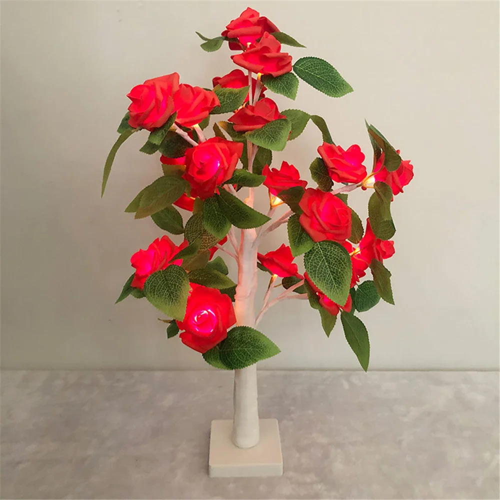 

Романтическая роза, искусственное дерево, светодиодное украшение на День святого Валентина, роза, лампа, подарки для женщин, День матери для девочек, спальня, цветок, ночник
