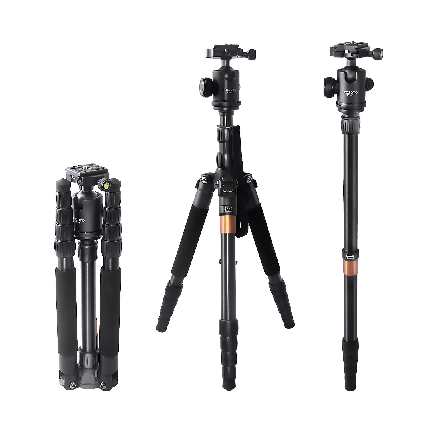 

FOSOTO FT-666 Monopod Lightweight Camera Tripod Stand Portable With Ball Head Professional Travel Tripod For Phone Camera DSLR