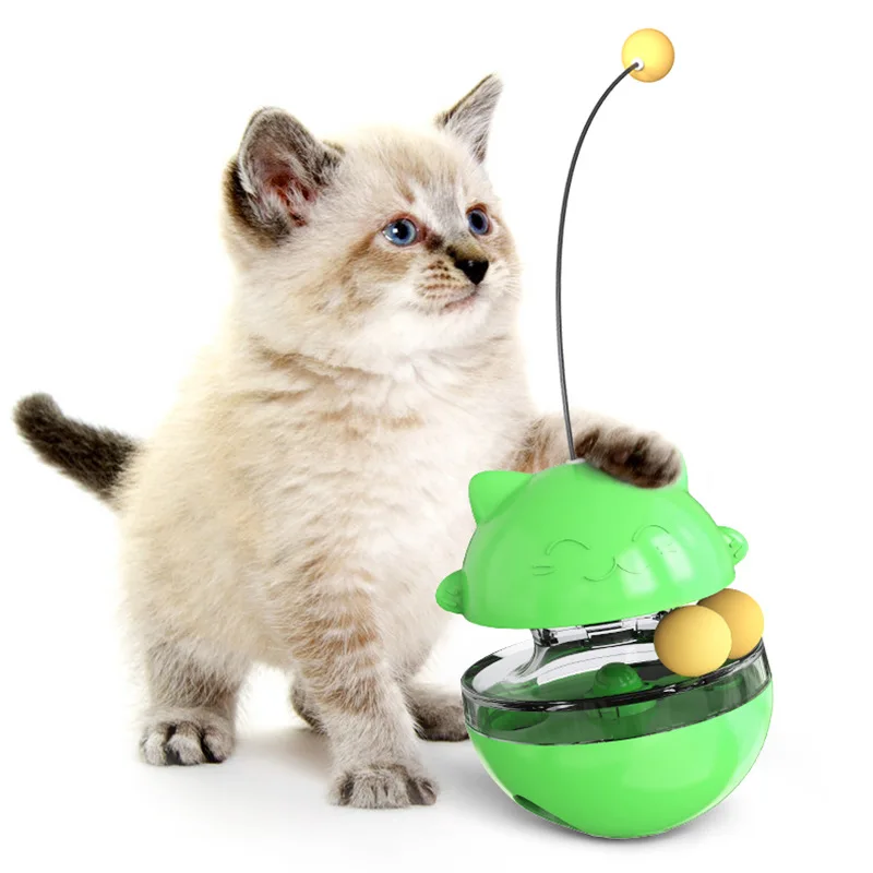 

Pet Toy . Cat Tumbler Interactive Treat Food Dispenser with Rolling Ball. Funny