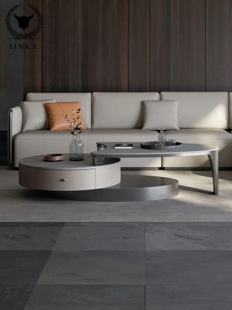 

Charming Master Coffee Table Light Luxury Modern Living Room 2022 New Creative High Sense Round Coffee Table Combination