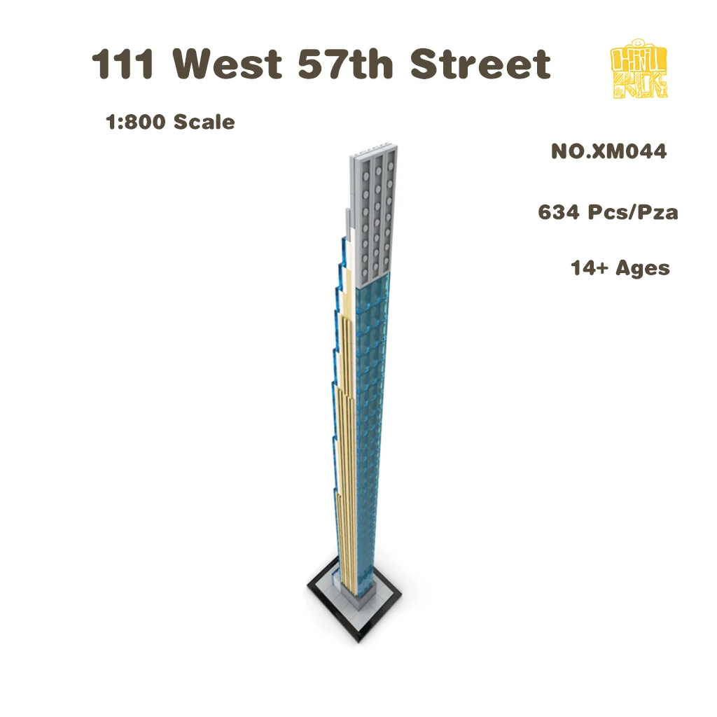 Женская модель 111 West 57th Street 1:800 (башня Steinway) с PDF-рисунком строительные блоки