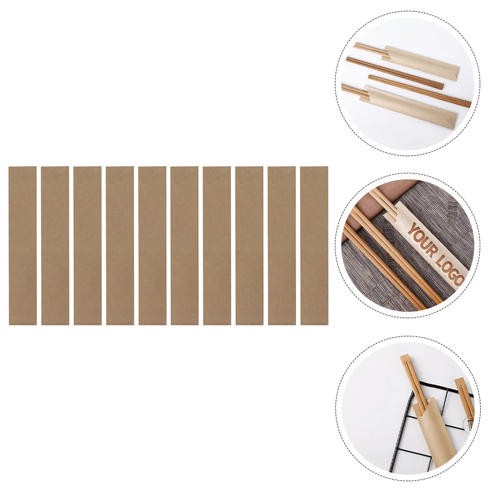 

100 Pcs Kraft Paper Bag Storage Box Practical Chopsticks Carrying Tote Packing Spoon Packaging Durable Travel