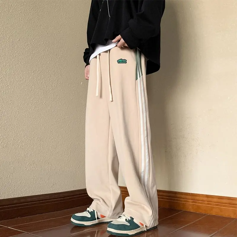 Women's Y2K Clothes Striped Spring Loose Straight Sweatpants Track Sweat Trendy Hundred Casual Pants Jogger Korean Style 2023