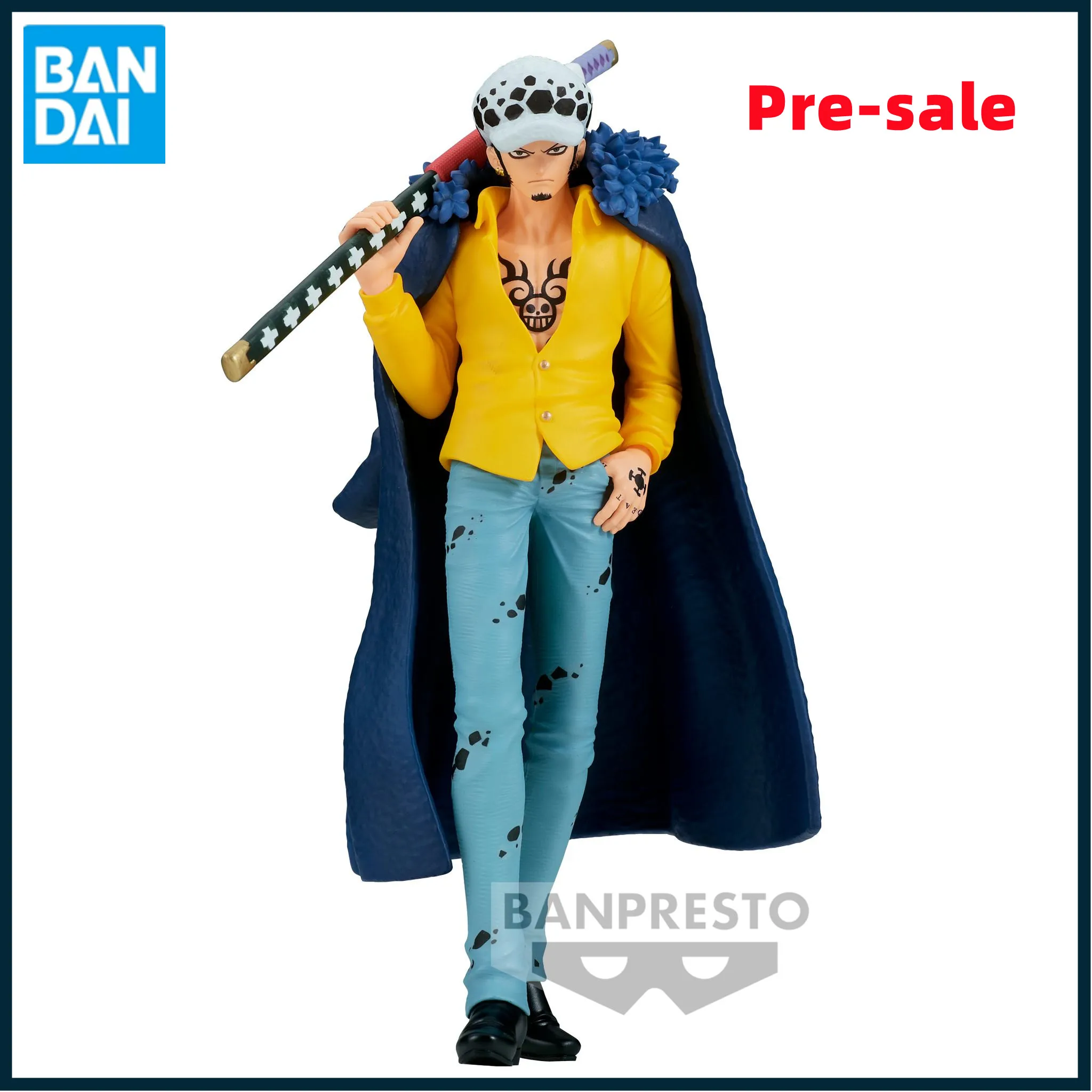 

Original One Piece Trafalgar D Water Law Anime Figure Toy for Children PVC Action Figure DXF Banpresto Collector Model Doll 17cm