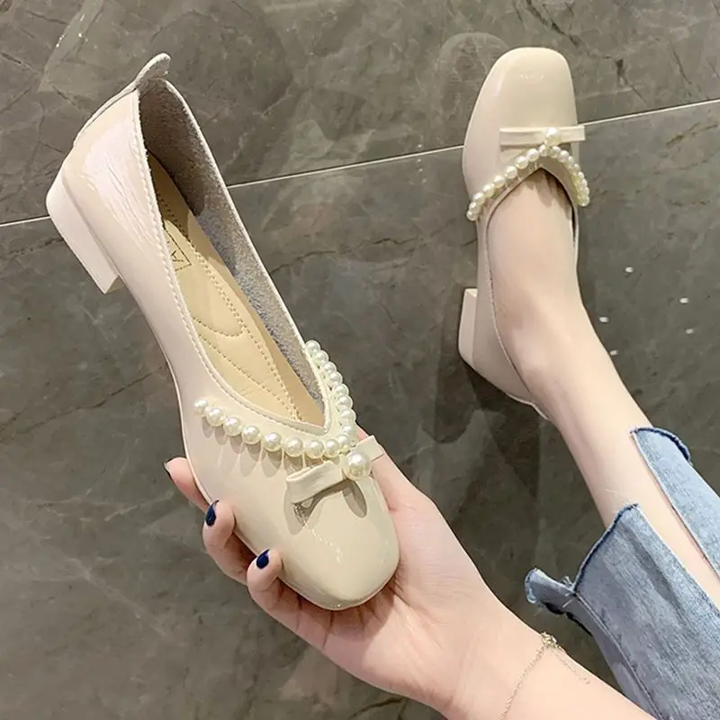 

Женская универсальная обувь с жемчугом, новинка весны 2023