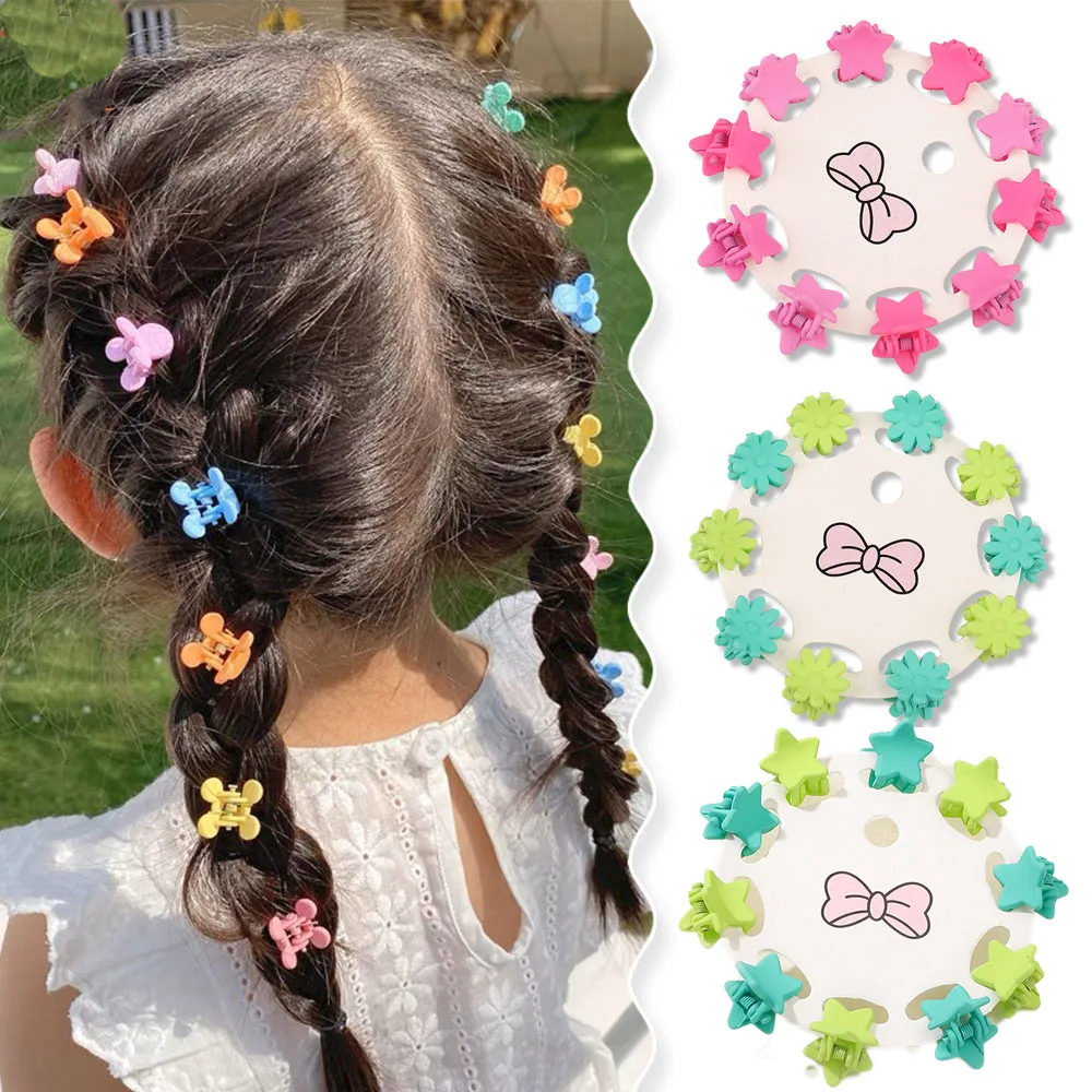 

Colorful Flower Hairpin Girls Star Crab Barrettes Bangs Clip Side Clips 10pcs Cute Small Hair Claws Fashion DIY Hair Accessories