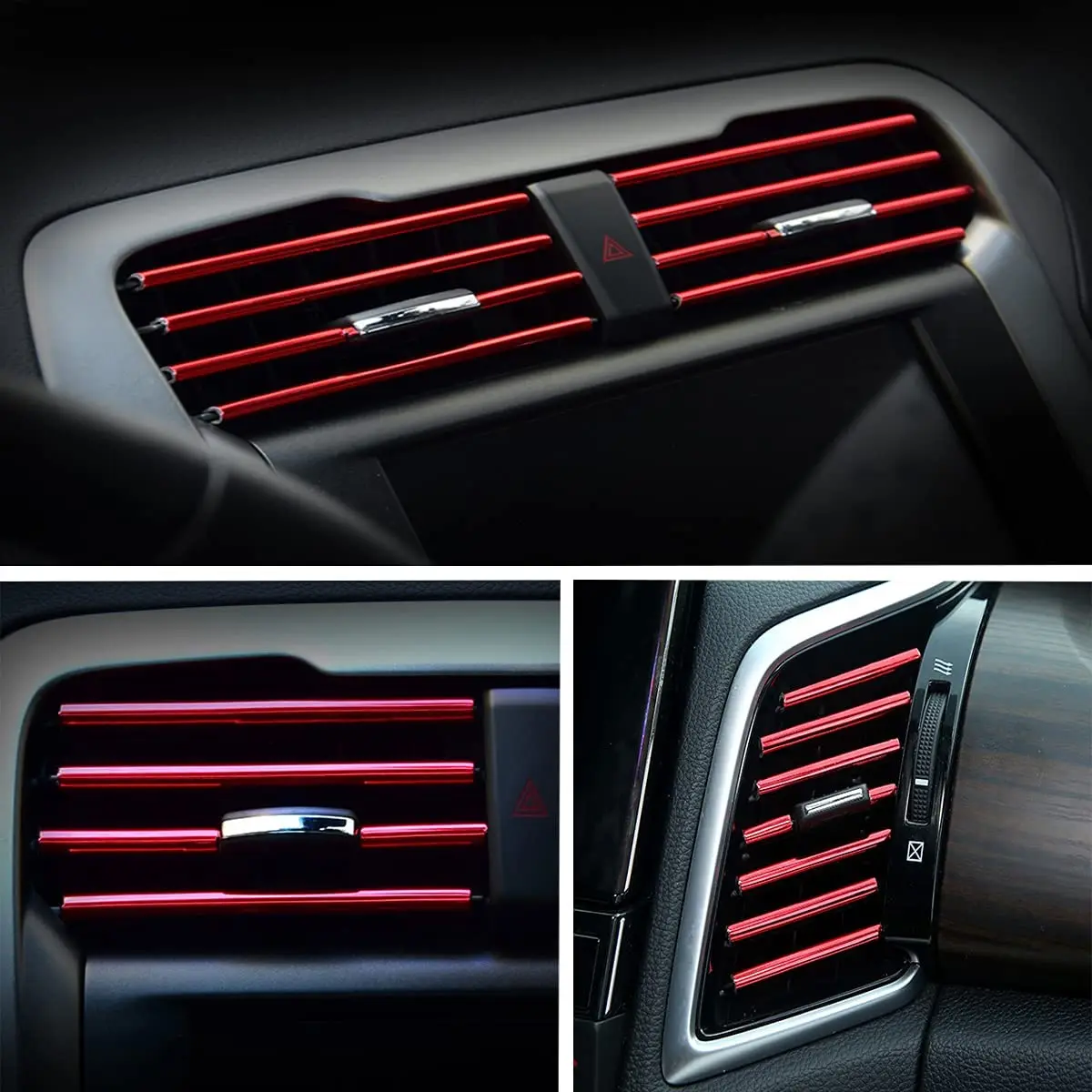 

10Pcs Universal Car Air Outlet Decorative U Shape Moulding Trim Strips Decor Car Accessories Interior Decoration 20cm Length