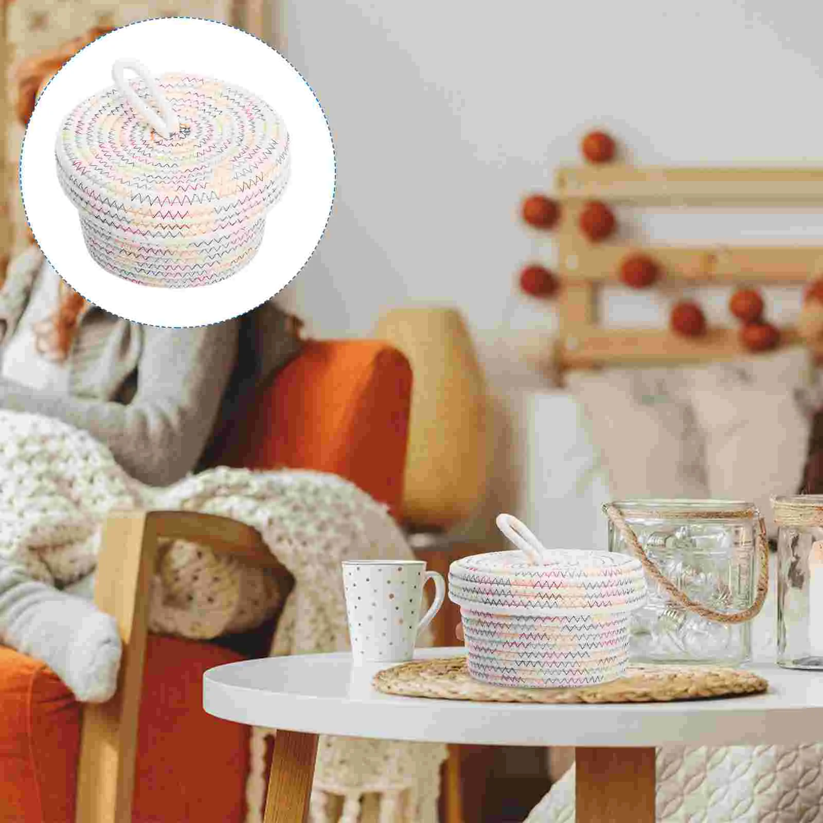 

Grocery Basket Woven Desktop Storage Organizer Cotton Home Oversized Throw Blankets Container Lipstick Box Holder