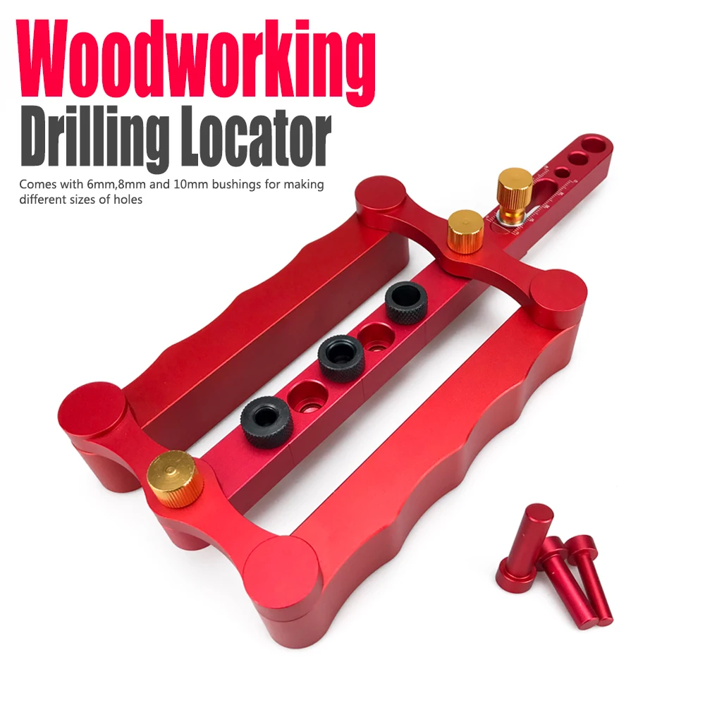 

6/8/10mm Drill Guide Self Centering Doweling Jig Kit Wood Dowel Locator For DIY Household Carpentry Woodworking Tools