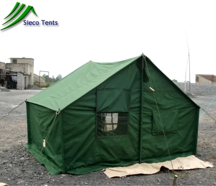 Оптовая продажа туристическая палатка из зеленого холста со стальной рамой для