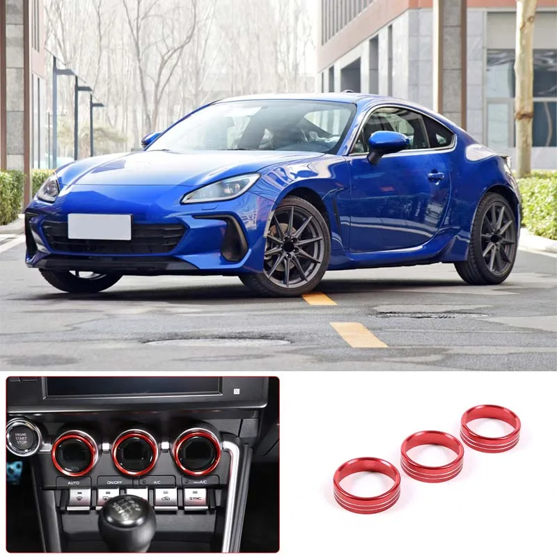 

For 2022 Toyota 86/Subaru BRZ aluminum alloy silver car styling car air conditioning knob ring sticker car interior accessories
