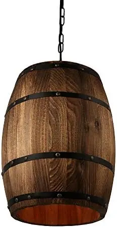 

Деревянная винная лампа, подвесная уникальная лампа в деревенском стиле для кухни, бара, потолочная лампа, осветительные приборы (XS)