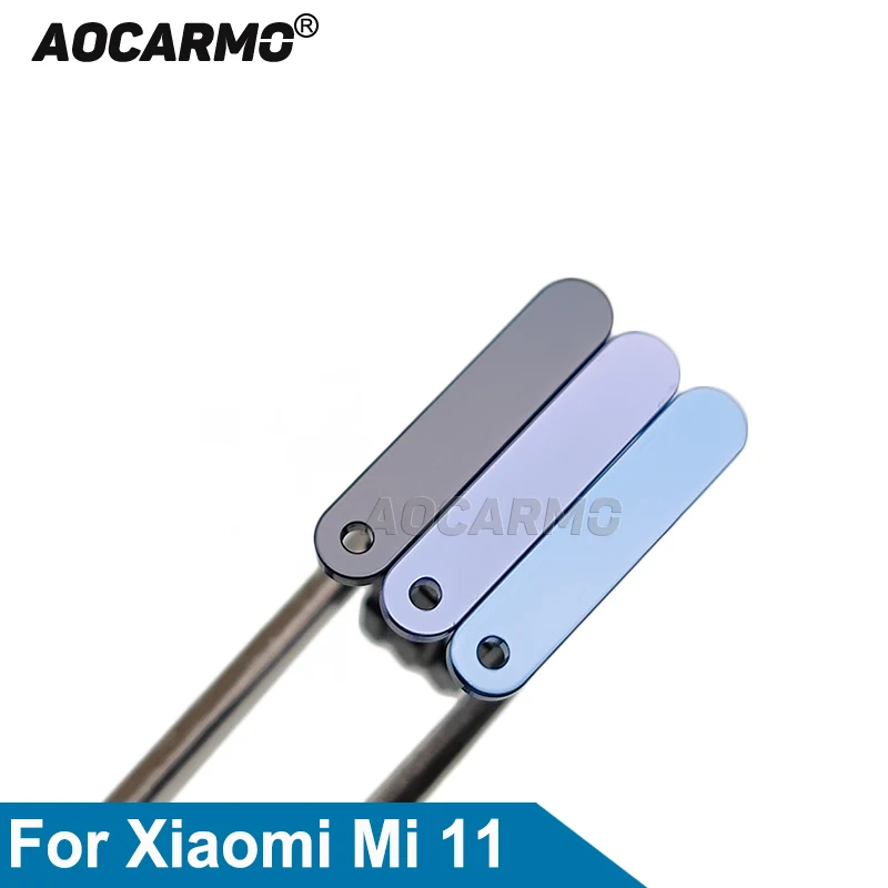 

Держатель слота для Sim-карты Aocarmo черный/фиолетовый синий Dusl для Xiaomi 11 Mi11 Запасная часть