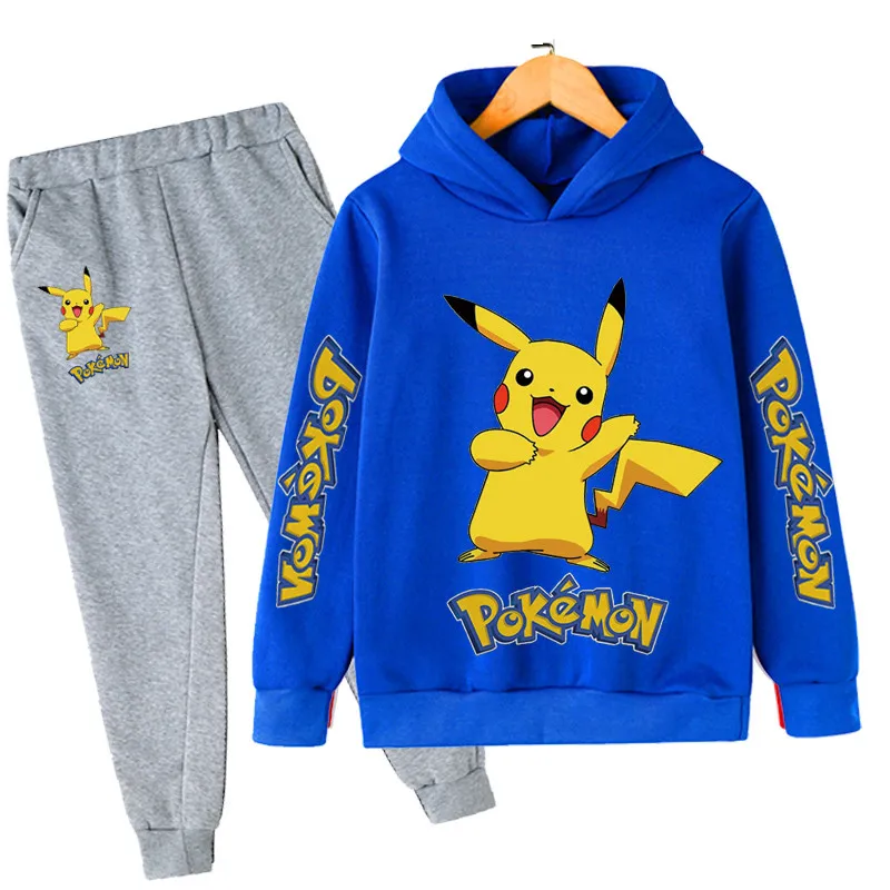 

Kids Clothing Pikachu Print Hoodies Sets Spring Style Baby Girls Clothes Long Sleeve Sweatshirt+Pants 2Pcs Children Clothes Suit