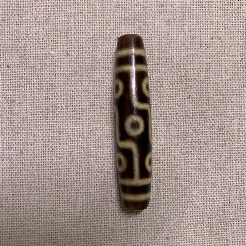 

1pcs/lot Natural Rare Precious Nine Eyed Dzi Black Brown Beads Antique Collection weathered pattern folk-custom amulet jewelry