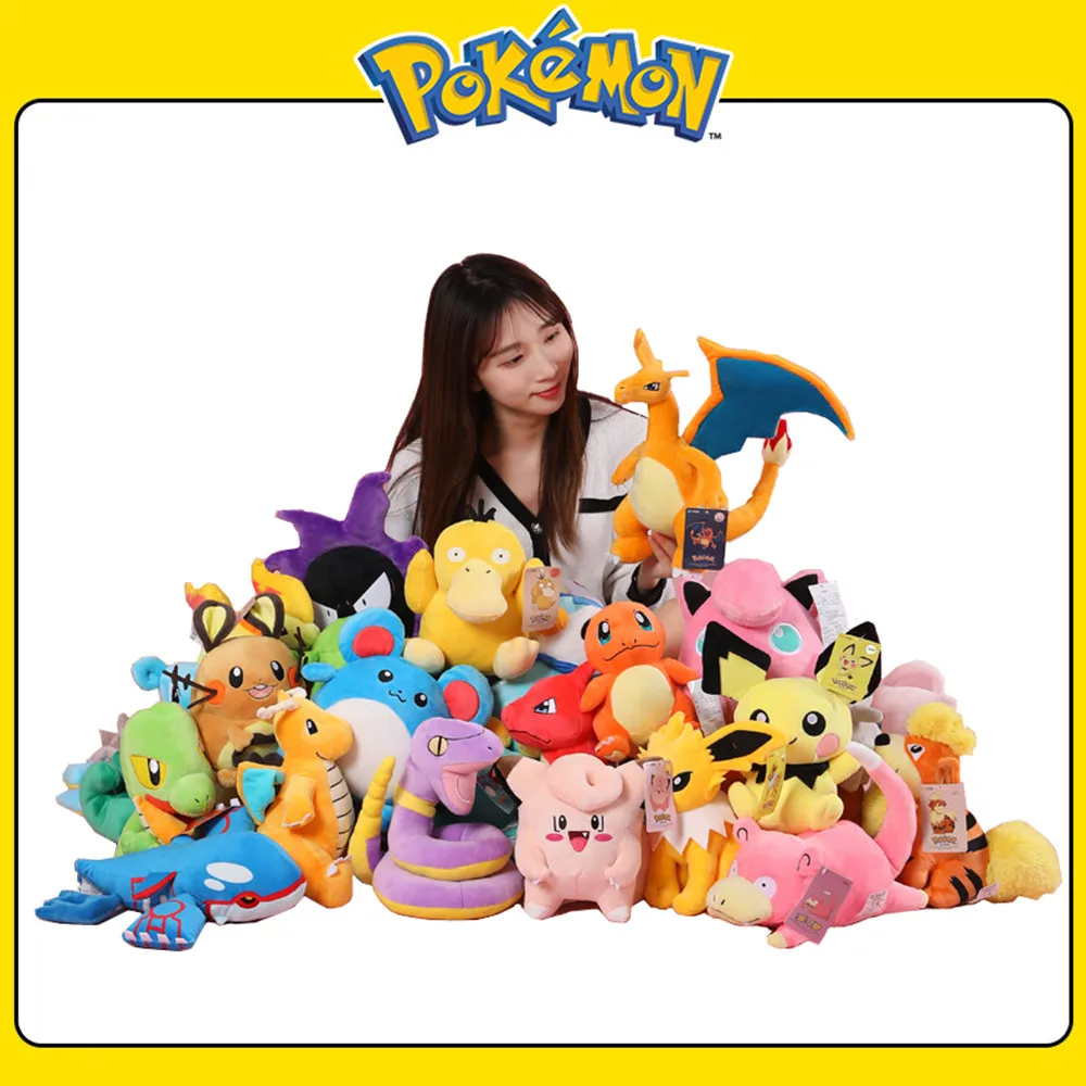 

22-30cm Pokemon Plush Toy Pikachu Bulbasaur Snorlax Mewtwo Eevee Gengar Anime Figure Stuffed PlushDolls Pendant Toys Kids Gifts